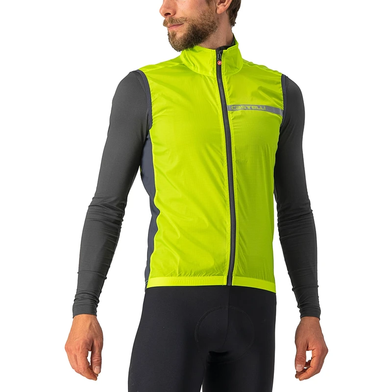 CASTELLI 4521512-383 SQUADRA STRETCH VEST Men's Sports vest ELECTRIC LIME/DARK GRAY XXXL