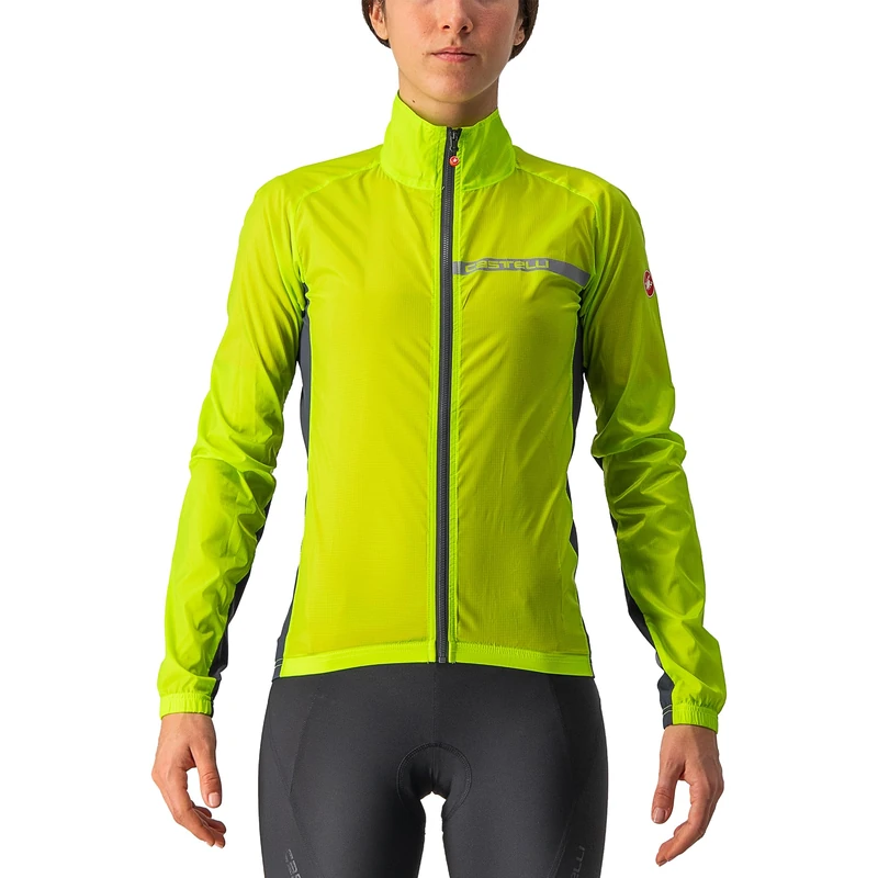 CASTELLI 4521529-383 SQUADRA STRETCH W JACKET Women's Jacket ELECTRIC LIME/DARK GRAY L