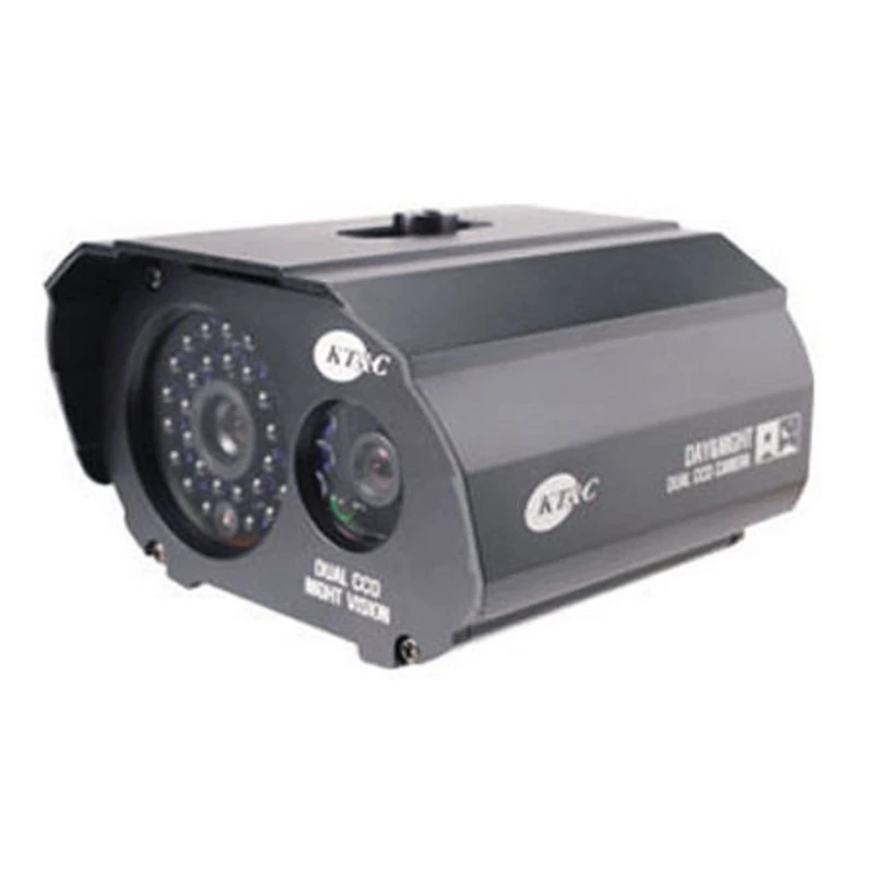 KT&C Ktc KPCTW670H, Sony Dual Color CCD Camera with IR. Resolution 520 Lines (Color) / 600 Lines (B&N) for Outdoor Use. 20-25 Meters. Double 3.6 mm Lens