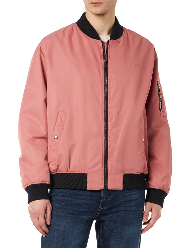 HUGO Men's Byler2321 Outerwear Jacket, Medium Pink662, L