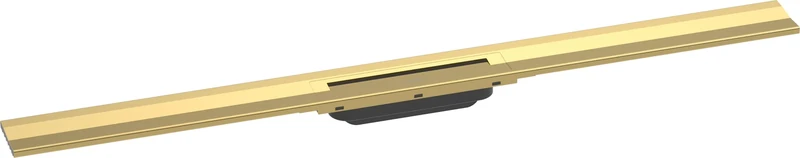 hansgrohe 56053990 RainDrain Flex Complete Set Shower Drain 1000 Can be Shortened for Wall Mounting Optic Channel, Polished Gold Look, 100 cm