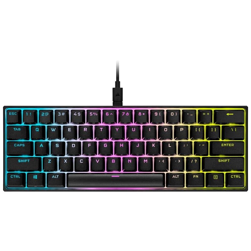 Corsair K65 RGB MINI 60% Wired Mechanical Gaming Keyboard - CHERRY MX RED Switches - PBT Double-Shot Keyboards - iCUE Compatible - QWERTY ES - PC, Mac, Xbox - Black