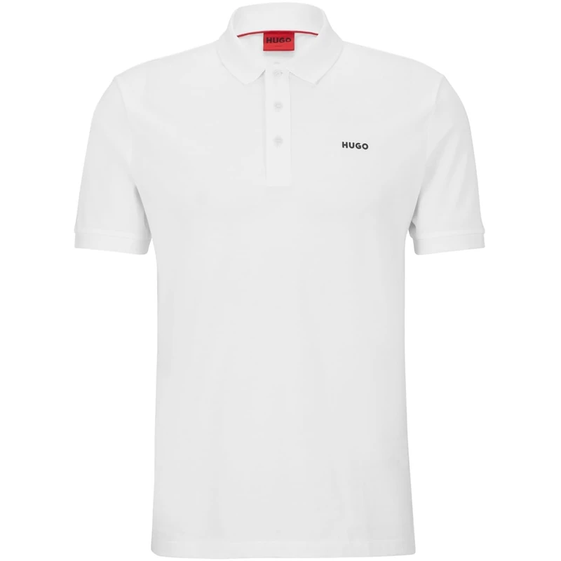 HUGO Mens Polo Shirt White XS