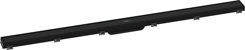 hansgrohe 56042670 RainDrain Match Complete Set Shower Drain 1200 with Height-Adjustable Frame Matte Black Channel, 120 cm