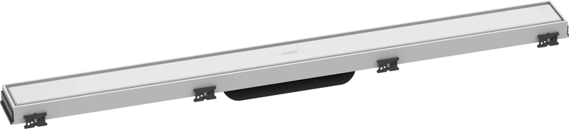hansgrohe 56038700 RainDrain Match Shower Drain 800 with Height-Adjustable Frame Matte White Complete Set Channel, 80 cm