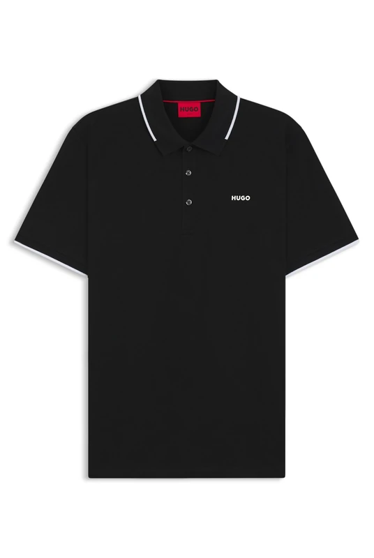 HUGO Mens Polo Shirt Black M