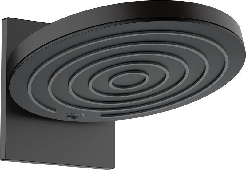 hansgrohe Pulsify S - Water-Saving Overhead Shower, Fixed Shower Head (EcoSmart) 260mm with Wall Connector, Rainfall Shower Head with 2 Sprays, matt Black, 24151670 - Image 1