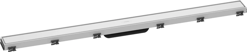 hansgrohe 56041700 RainDrain Match Complete Set Shower Drain 1000 with Height-Adjustable Frame Matt White Channel, 100 cm