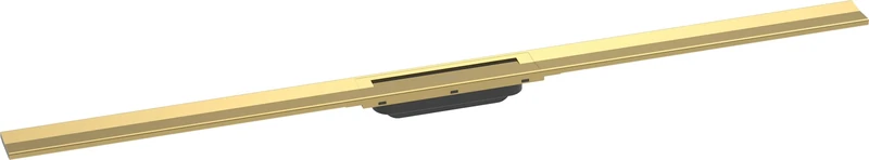 hansgrohe 56047990 RainDrain Flex Fertigset Duschrinne 1200 kürzbar Optic Complete Set Shower Channel, Polished Gold Look, 120 cm