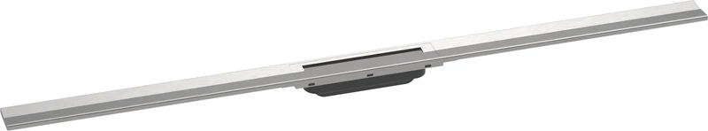 hansgrohe 56047800 RainDrain Flex Fertigset Duschrinne 1200 kürzbar Edelstahl gebürstet Complete Set Shower Channel, Brushed Stainless Steel, 120 cm