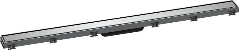 hansgrohe 56041000 RainDrain Match Fertigset Duschrinne 1000 mit höhenverstellbarem Rahmen Chrom Complete Set Shower Channel, Chrome, 100 cm