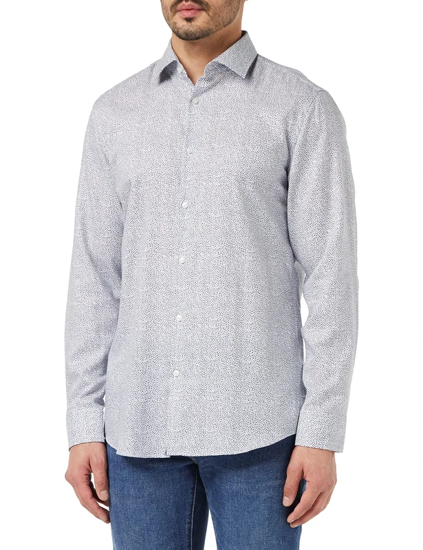 HUGO Men's Kenno Shirt, Light/Pastel Blue459, 45