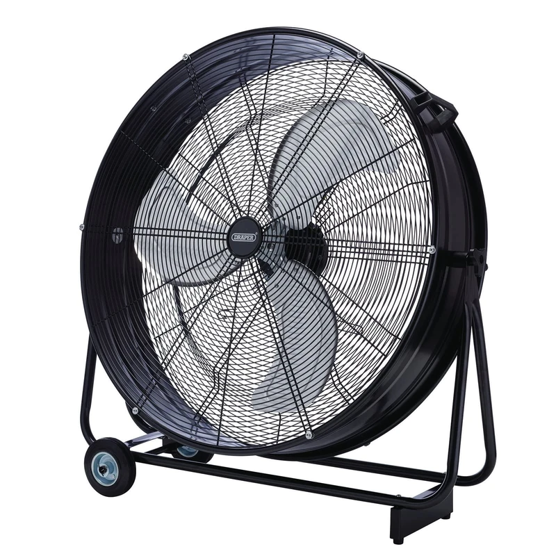Draper 03368 110V Drum Fan, 30"/760mm, 125W, Fan for Commercial, Office, Warehouse, Black