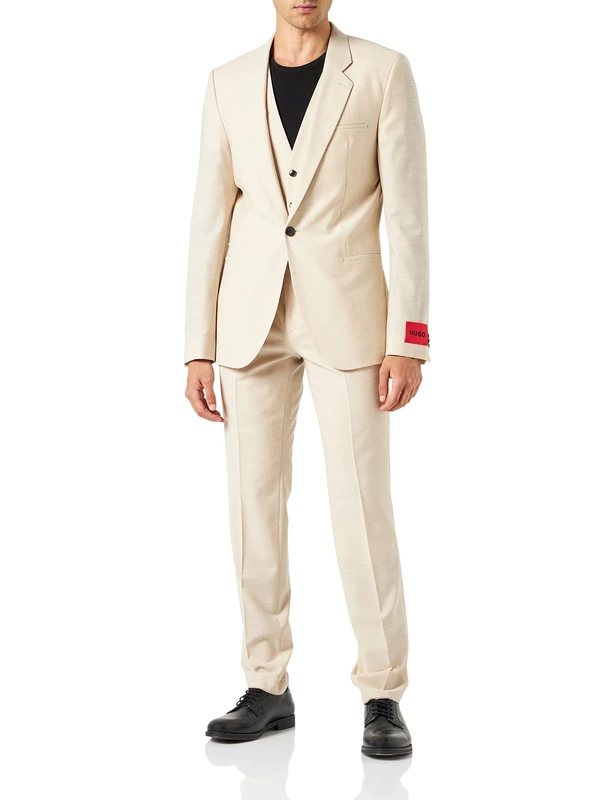 HUGO Men's Arti/Hesten232v1x Suit, Medium Beige 264, 34R
