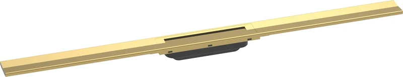 hansgrohe 56046990 RainDrain Flex Fertigset Duschrinne 1000 kürzbar Optic Complete Set Shower Channel, Polished Gold Look, 100 cm