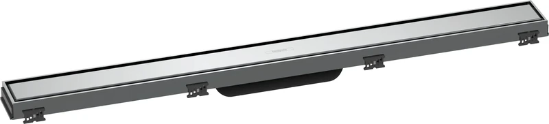 hansgrohe 56038000 RainDrain Match Fertigset Duschrinne 800 mit höhenverstellbarem Rahmen Chrom Complete Set Shower Channel, Chrome, 80 cm