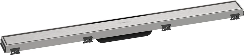 hansgrohe 56038800 RainDrain Match Shower Drain 800 with Height-Adjustable Frame Brushed Stainless Steel Complete Set Channel, 80 cm