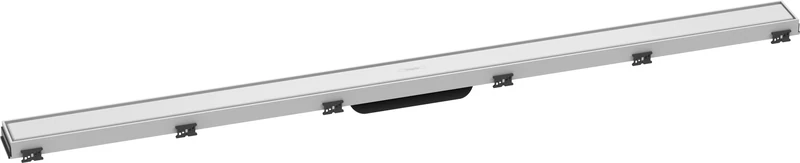 hansgrohe 56042700 RainDrain Match Complete Set Shower Drain 1200 with Height-Adjustable Frame Matt White Channel, 120 cm