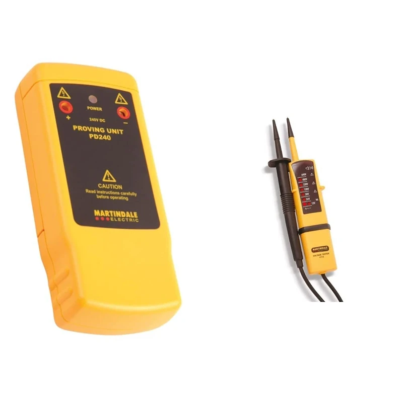 Martindale PD240 240 V Proving Unit, Yellow & VT12 Two Pole Voltage and Continuity Tester