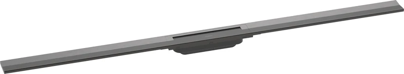hansgrohe 56047340 RainDrain Flex Complete Set Shower Drain 1200 Can Be Shortened Brushed Black Chrome Channel, 120 cm