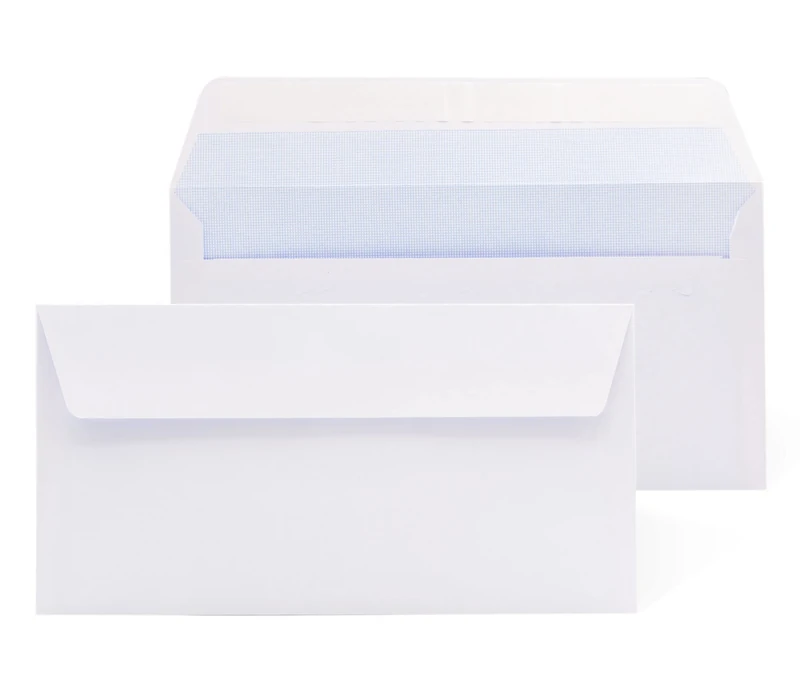 American White Paper Envelopes, No Window Self Closing Silicone Strip for Easy Seal. Suitable for Shipping of Various Sizes Documents - Ofituria (500 Envelopes)