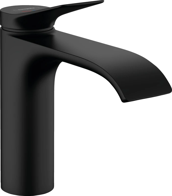 hansgrohe Vivenis - Bathroom tap Without Waste, Energy-Saving (CoolStart), Bathroom Sink tap with spout Height 110 mm, Basin Mixer tap Water-Saving (EcoSmart), matt Black, 75024670