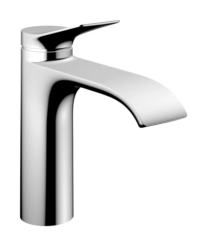 hansgrohe Vivenis - bathroom tap with pop-up waste set, energy-saving (CoolStart), bathroom sink tap with spout height 110 mm, basin mixer tap water-saving (EcoSmart), chrome, 75023000