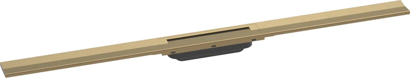 hansgrohe 56046140 RainDrain Flex Fertigset Duschrinne 1000 kürzbar Brushed Bronze Complete Set Shower Channel, 100 cm - Image 1