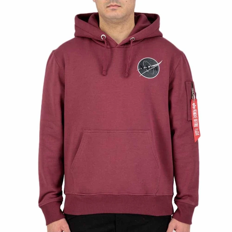 ALPHA INDUSTRIES Men's Dark Side Hoody HOODY, 184-burgundy,