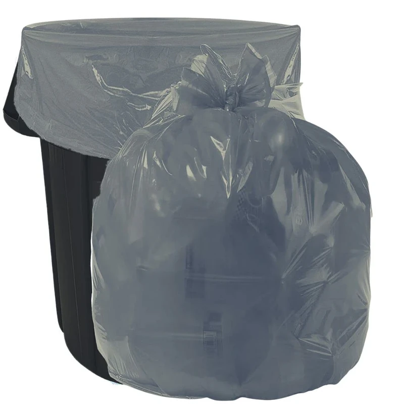 Plasticplace 32-33 Gallon Trash Bags │ 1.5 Mil │ Silver Garbage Can Liners │ 33’” x 39” (100 Count)