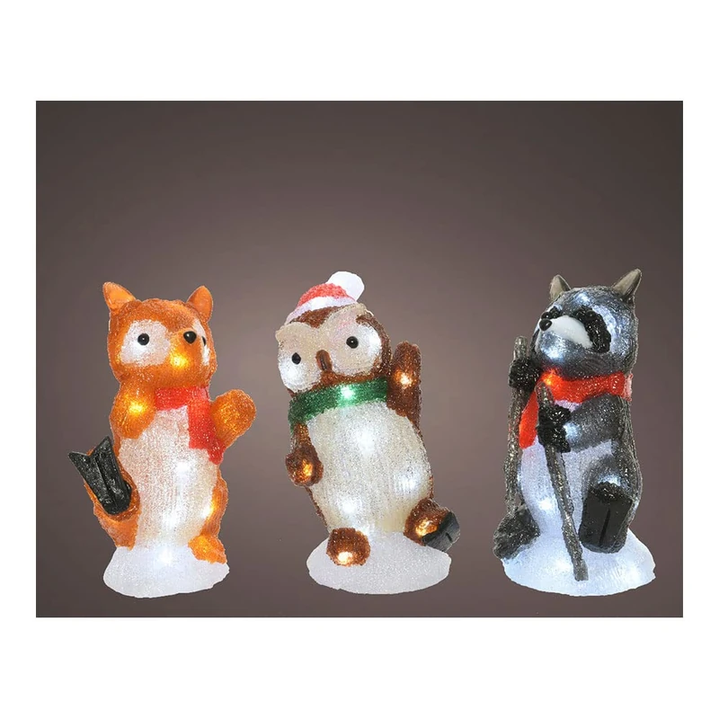 Acrylic Animal Figures LED for Outdoor 13 x 10 x 24 cm 20 LED Assorted Models - Image 1