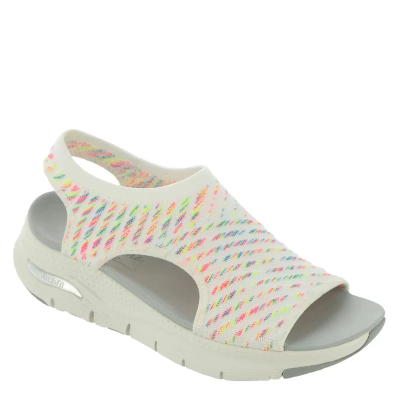 Skechers Women's, Arch Fit - Catchy Wave Sandal, White Multi, 5 UK