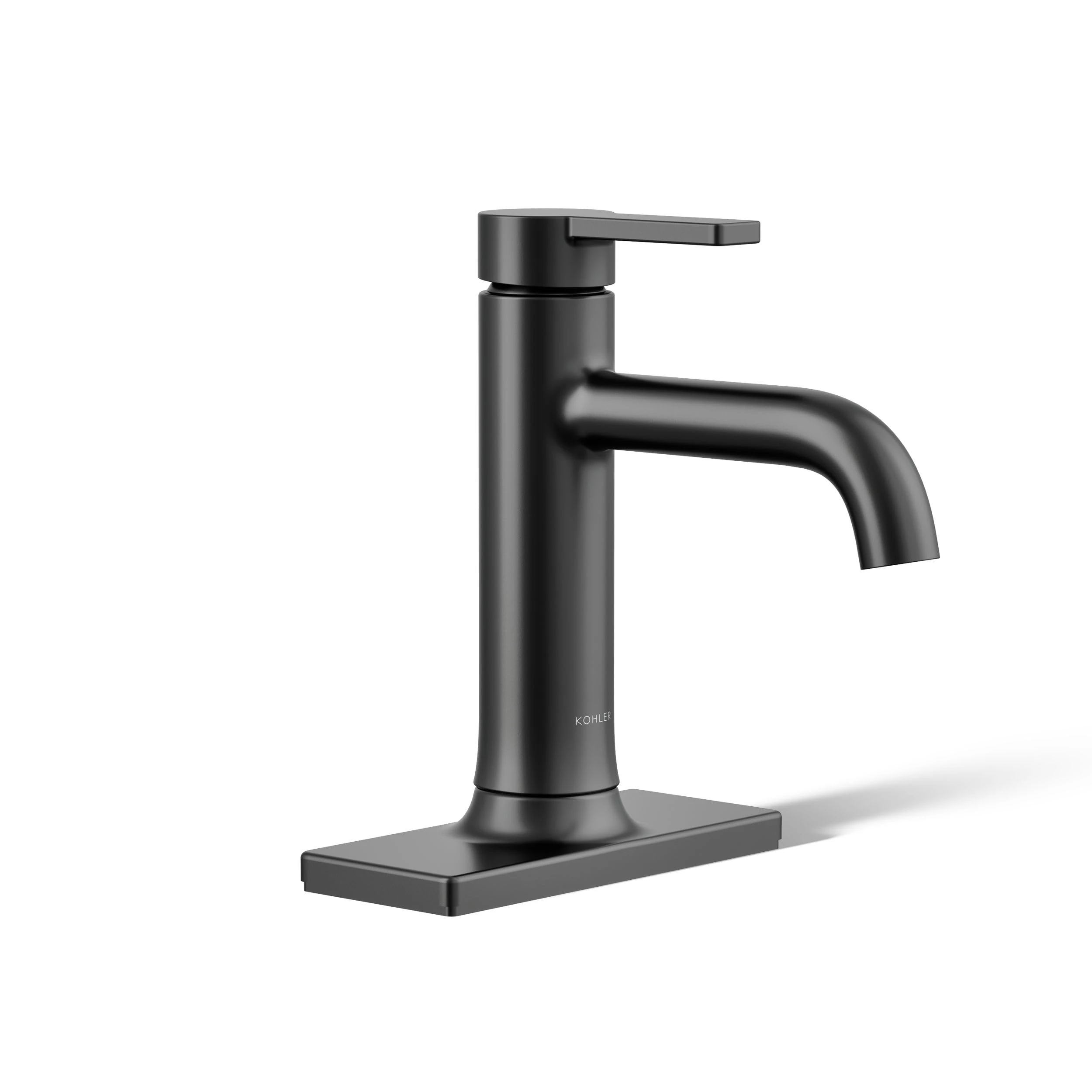 Kohler Venza 28126-4-BL Bathroom Basin Faucet, 1 Hole, Single Handle Bathroom Faucet with Click Drain, 1.2 GPM, Matte Black