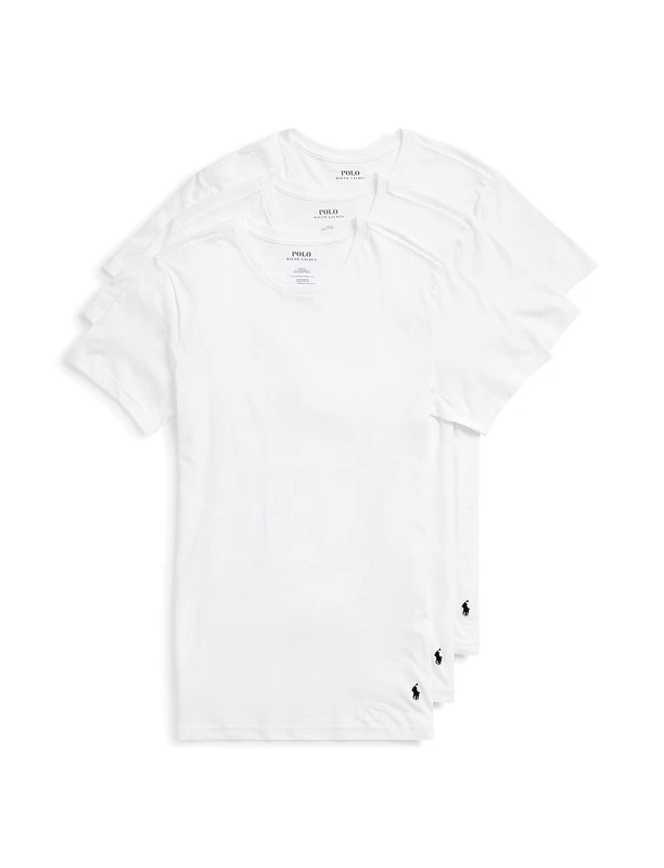 Polo Men's Slim Fit Cotton Crew Tee Undershirt, White, XS (Pack of 3) - Image 1