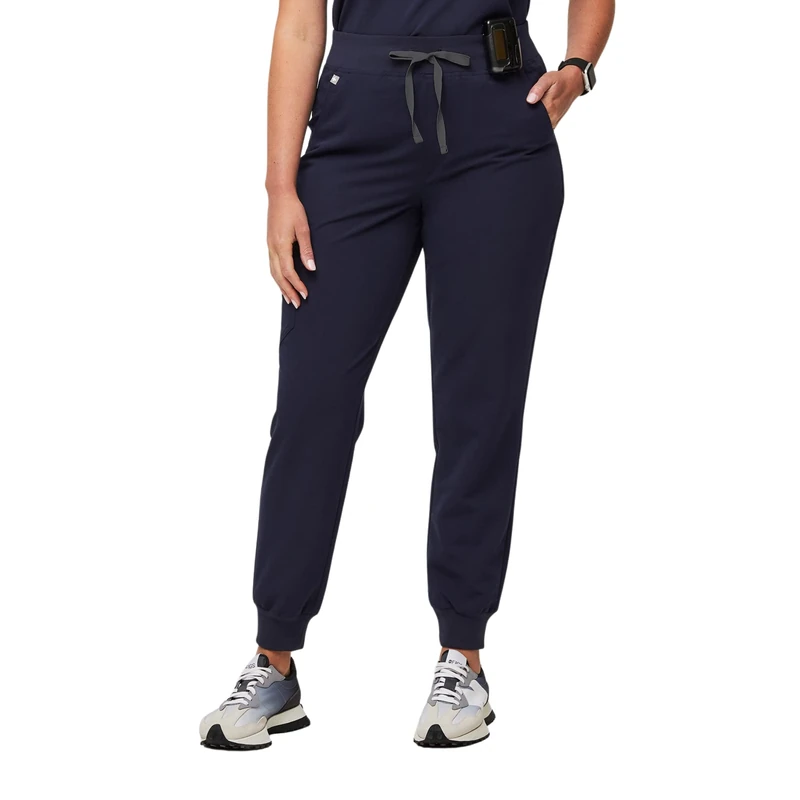 FIGS Zamora High Waisted Jogger Style Scrub Pants for Women, Navy, S