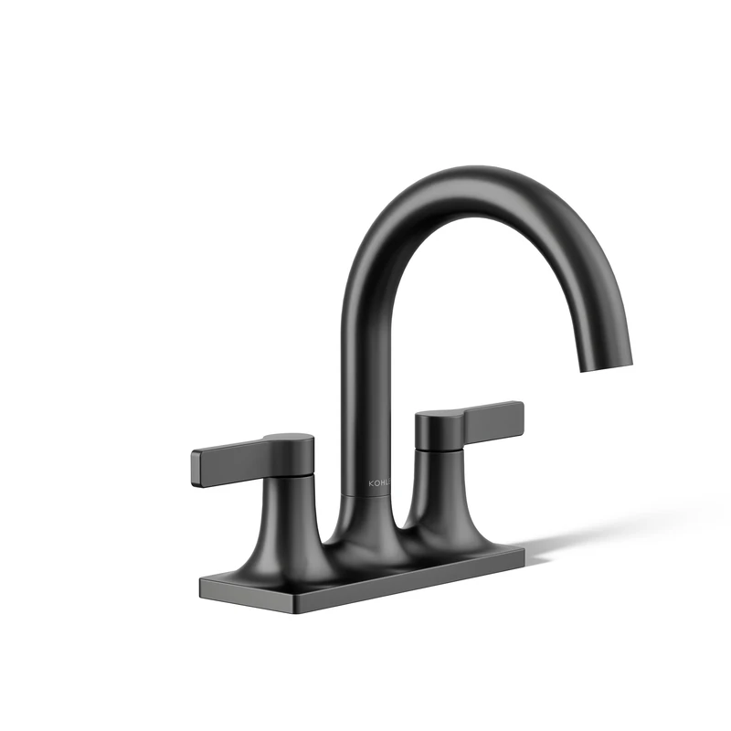 Kohler 28124-4-BL Venza Bathroom Sink Faucet, 1.2 gpm, Matte Black