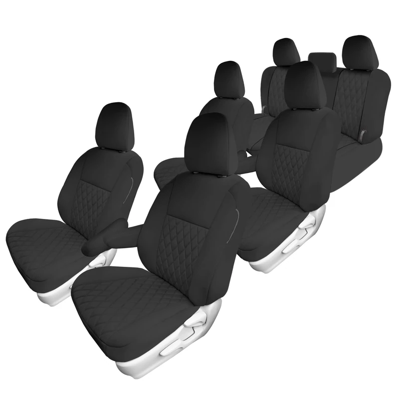 FH GROUP Custom Fit Neoprene Seat Covers for 2011-2020 Toyota Sienna with Neosupreme Water Resistant Automotive Seat Covers - Full Set Black