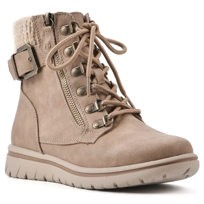 CLIFFS BY WHITE MOUNTAIN Women's Hearty Hiking Boot, Natural/Fabric/Sweater, 5.5 UK