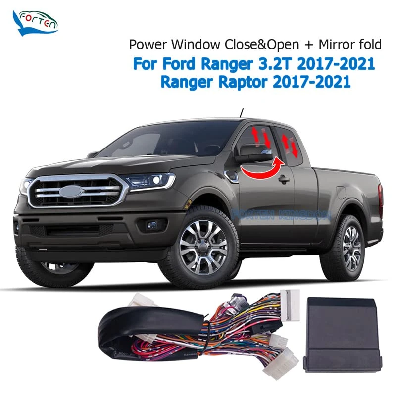 Car Side Rear View Mirror Folding And Auto Window Closer Open Kit Module For Ford Ranger 3.2T / Ranger Raptor 2017-2021 Left / Right Hand Drive Control By Remote Key (right hand drive)