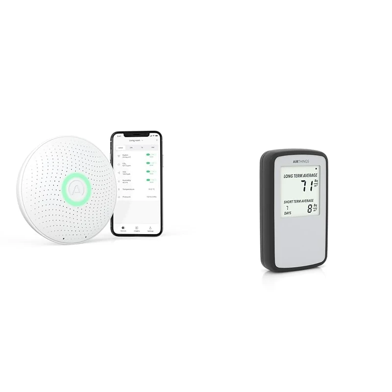 Airthings 2930 Wave Plus - Radon and Air Quality Monitor with CO2, VOC, Air Pressure & Corentium Home Radon Detector - 224 Portable, Lightweight, Easy-to-Use - Image 1