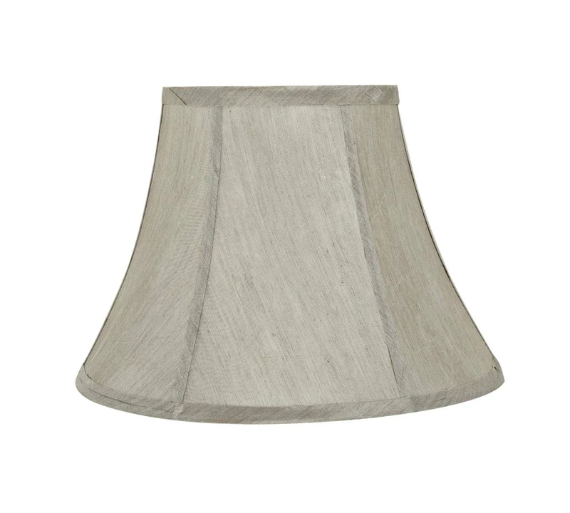 Aspen Creative 30218A Transitional Bell Shaped Spider Construction Lamp Shade in Silver Grey, 13" Wide (7" x 13" x 9 1/2") - Image 1
