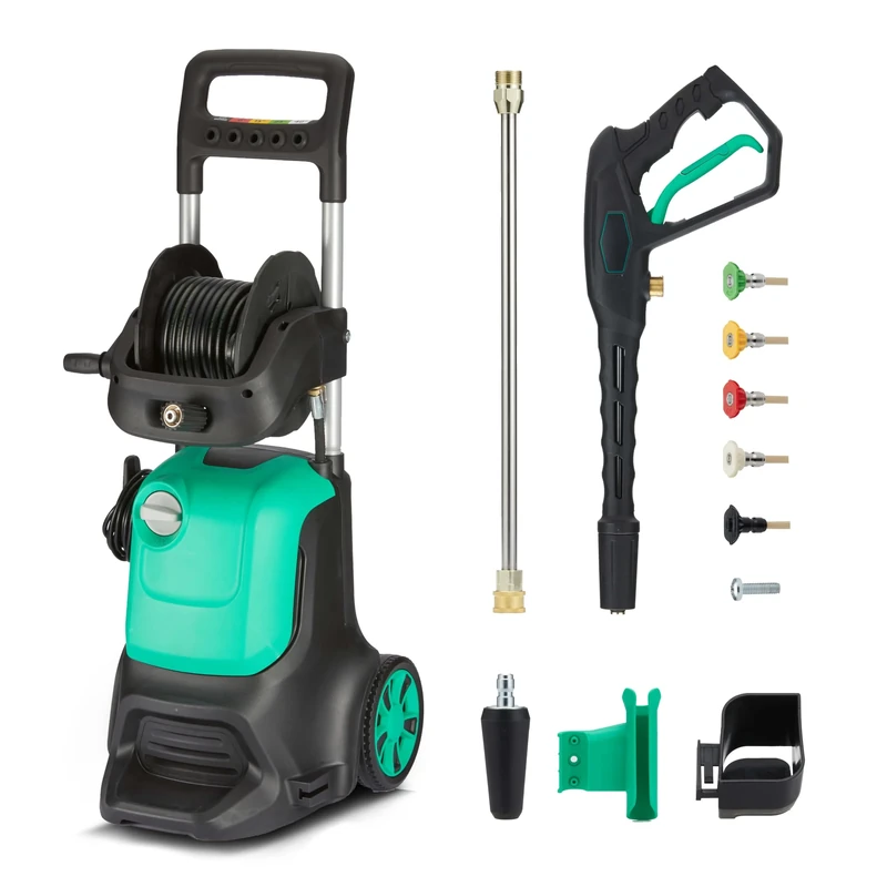 Amazon Basics Corded Pressure Washers, 2200W, Max 145 Bar, Max Flow rate: 500L/H, Green