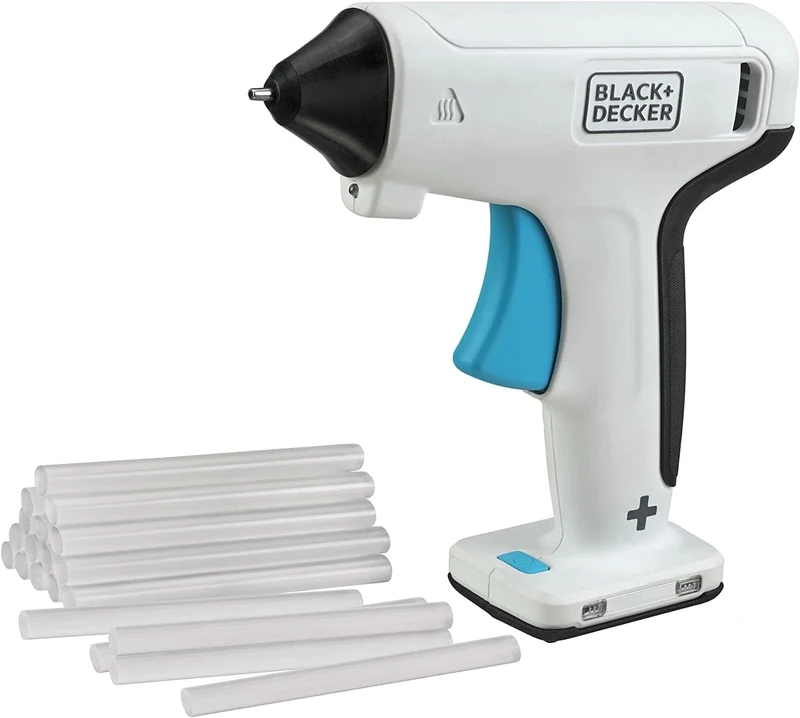 BLACK + DECKER Cordless 3.6V Glue Gun Ideal for Gluing a Variety of Materials Including Paper, Card, Fabric, Cork and Wood for Crafting and Light DIY tasks BCGL115-XJ 2 Years Warranty