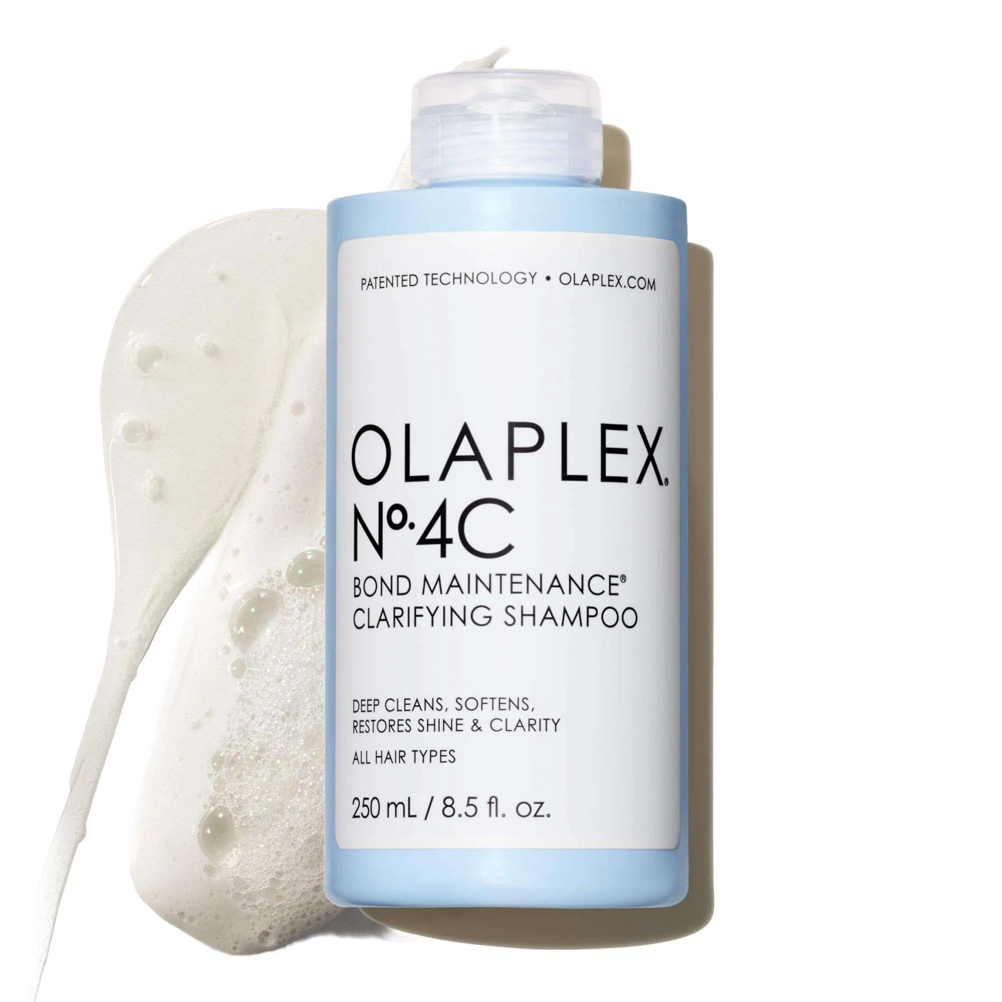 Olaplex No. 4C Bond Maintenance Clarifying Shampoo, Deep Cleans, Softens, Restores Shine, & Clarity, For All Hair Types Experiencing Product Buildup or Excess Oil, 250ml
