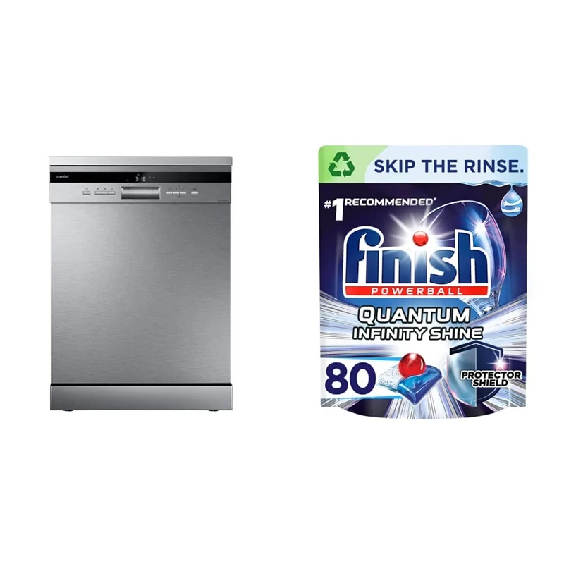 COMFEE' Freestanding Dishwasher FD1435E-X with Finish Quantum Infinity Shine Dishwasher Tablets, Original, 80 Tablets