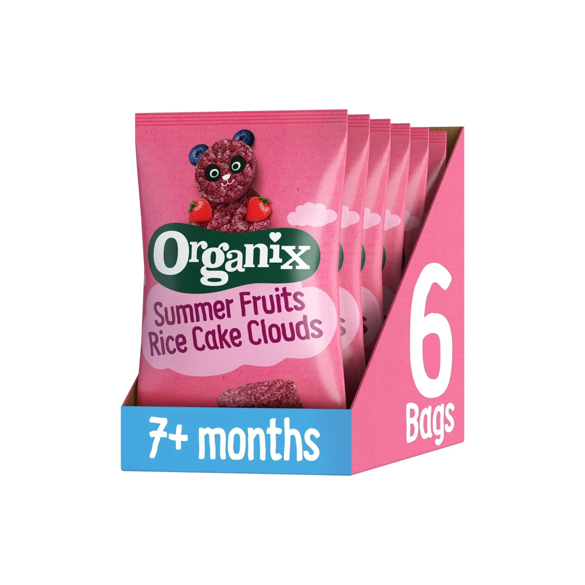 Organix Summer Fruits Rice Cake Clouds, Baby Rice Cakes Snack, Finger Food, 7+ Months, 40 g (Pack of 6)