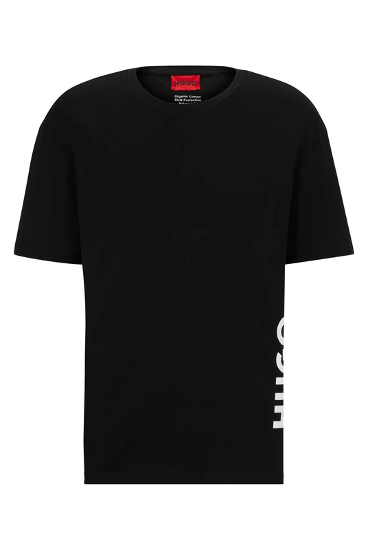 HUGO Mens T-SHIRT RN RELAXED Cotton-jersey T-shirt with SPF 50+ UV protection