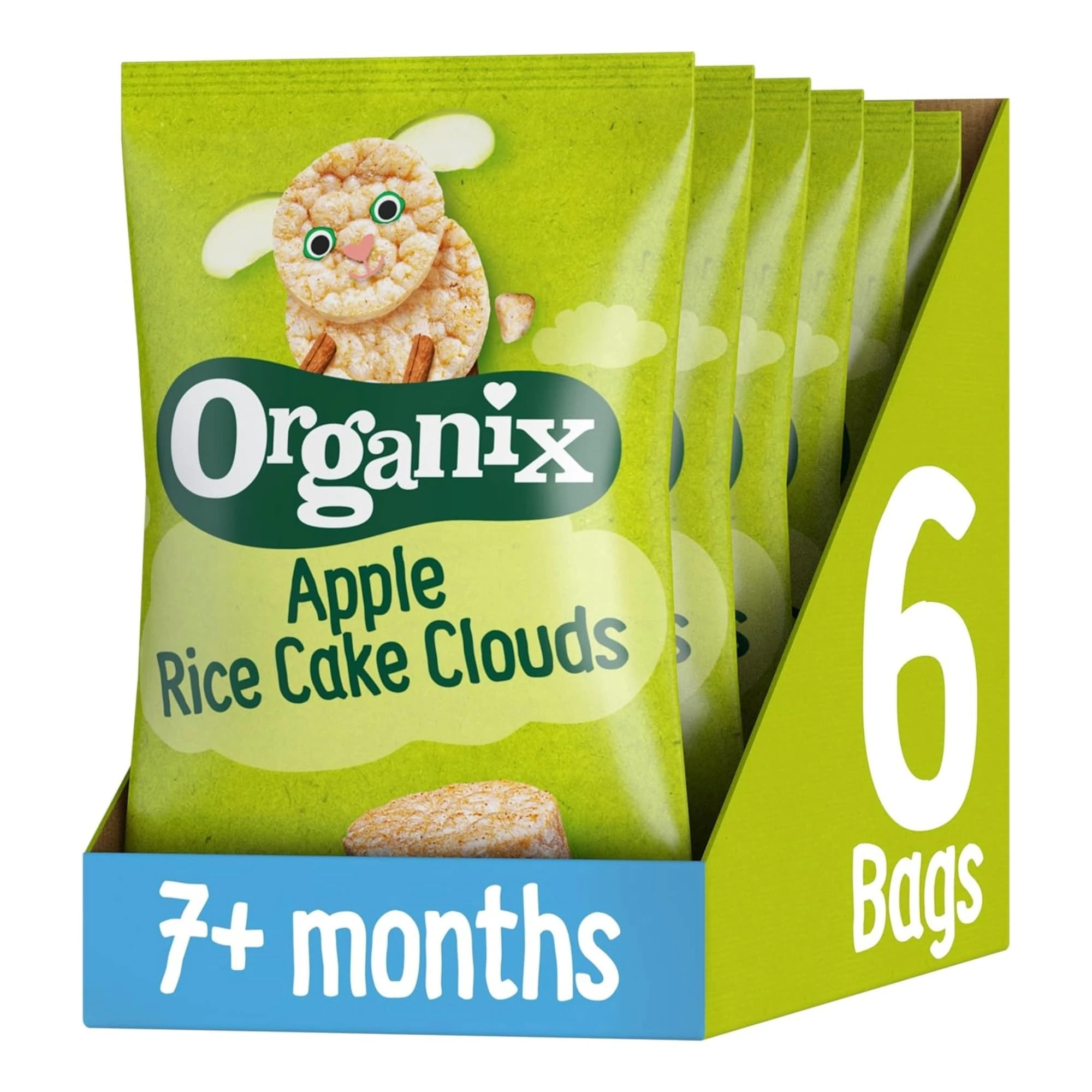 Organix Apple Rice Cake Clouds, Baby Rice Cakes Snack, Finger Food, 7+ Months, 40 g (Pack of 6)