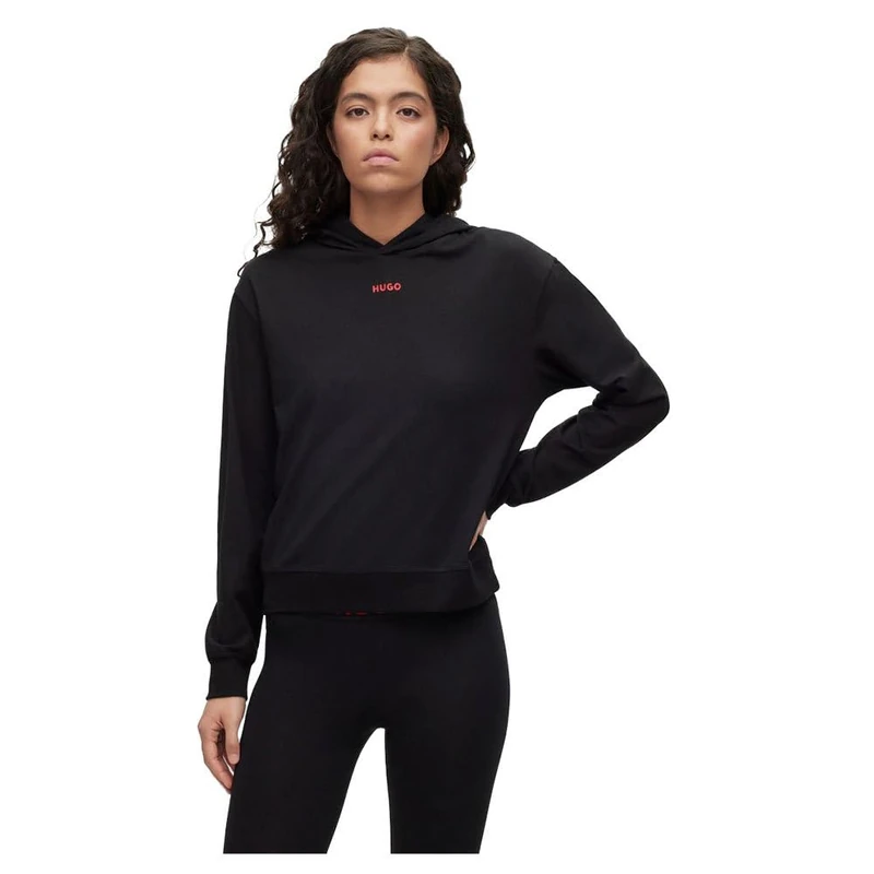 HUGO Women's Shuffle_Hoodie LOUNGEW_Sweatshirt, Black1, XS