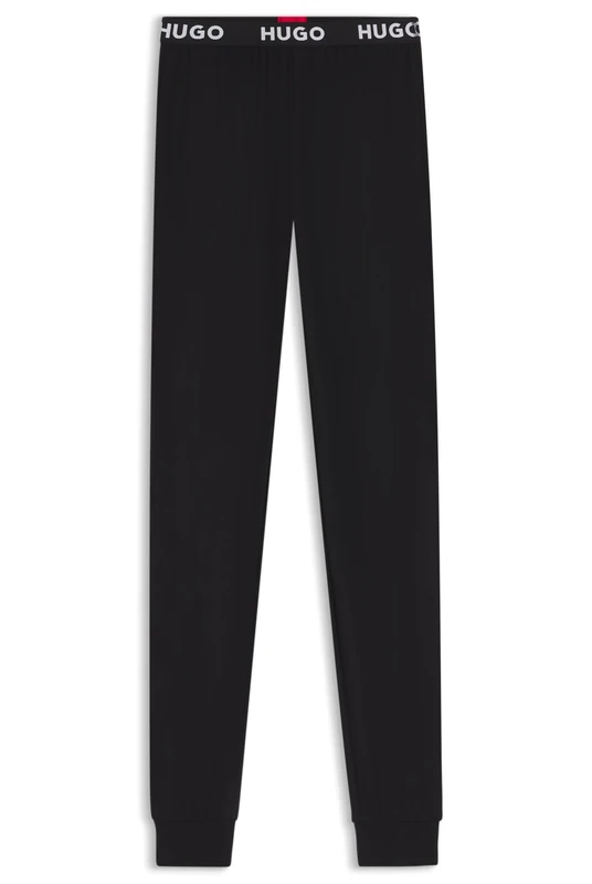 HUGO Womens UNITE PANTS Cuffed pyjama bottoms in stretch jersey with logo waistband